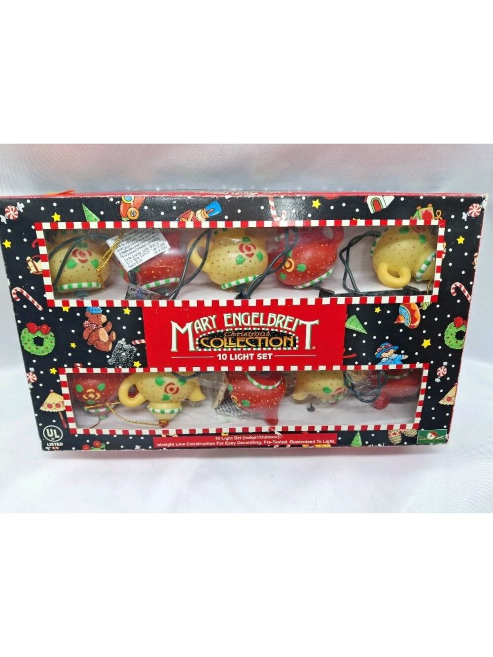 Mary Engelbreit Christmas Collection 10 Light Set Christmas Tree Teapot Lights